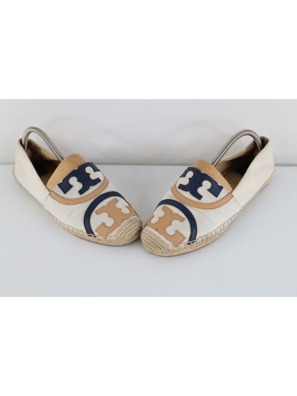 Tory Burch Womens 10 M Distressed Canvas Rope Espadrilles Shoes Loafers Beige